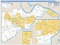 St. Charles, Mo Carrier Route Wall Map